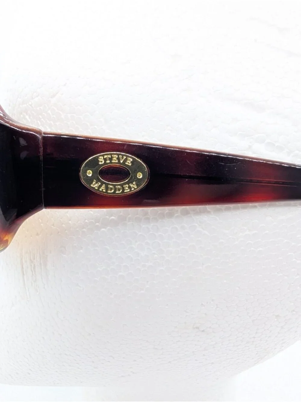 Steve Madden Sunglasses Brown faux Tortoise Women's Gold Side Logo S295 TSGD